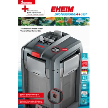 professionel 4+ 250T Filtr termiczny EHEIM professional 4+ 250T z funkcją Xtender, 12 Watt, odpowiedni do akwariów o pojemności 120-250 L, zawiera media filtracyjne.
