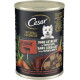 Boîte de nourriture pour chiens Cesar Natural Goodness avec image d'un terrier blanc, étiquette « Terrine » et texte « Ohne Getreide / Sans Céréales ».