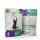 Fellicita Katzensnack-Beutel (Kaninchen) mit Pfotenlogo, graue Katze streckt sich nach oben, sichtbarer Text 'Fellicita' und 'Kaninchen (Rabbit)'