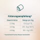 Fütterungsempfehlung* — 2–3 kg: 1,5–2 g; 4–5 kg: 2,5–3 g; 6–8 kg: 3,5–4 g. Hinweis: Frisches Wasser bereitstellen.