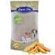 Lyra Pet Nature Power Hundeleckerlis Verpackung mit einer hellbraunen Tüte, die Bilder eines Hundes, einer Katze und eines weiteren Hundes sowie Leckerli-Sticks zeigt.