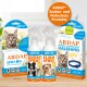 Bild von ARDAP Floh- und Zeckenprodukten: eine Katze auf der Verpackung, zwei Sprühflaschen und eine Halsbandbox zum Schutz.