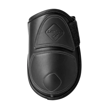 Schwarze Pferdeboot mit LeMieux-Logo, mit gepolstertem Design und verstellbarem Riemen für einen sicheren Sitz.