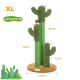 XL grüner kaktusförmiger Katzenkratzbaum mit drei Höhen (83cm, 58cm, 33cm) auf einem 40cm runden Sockel.