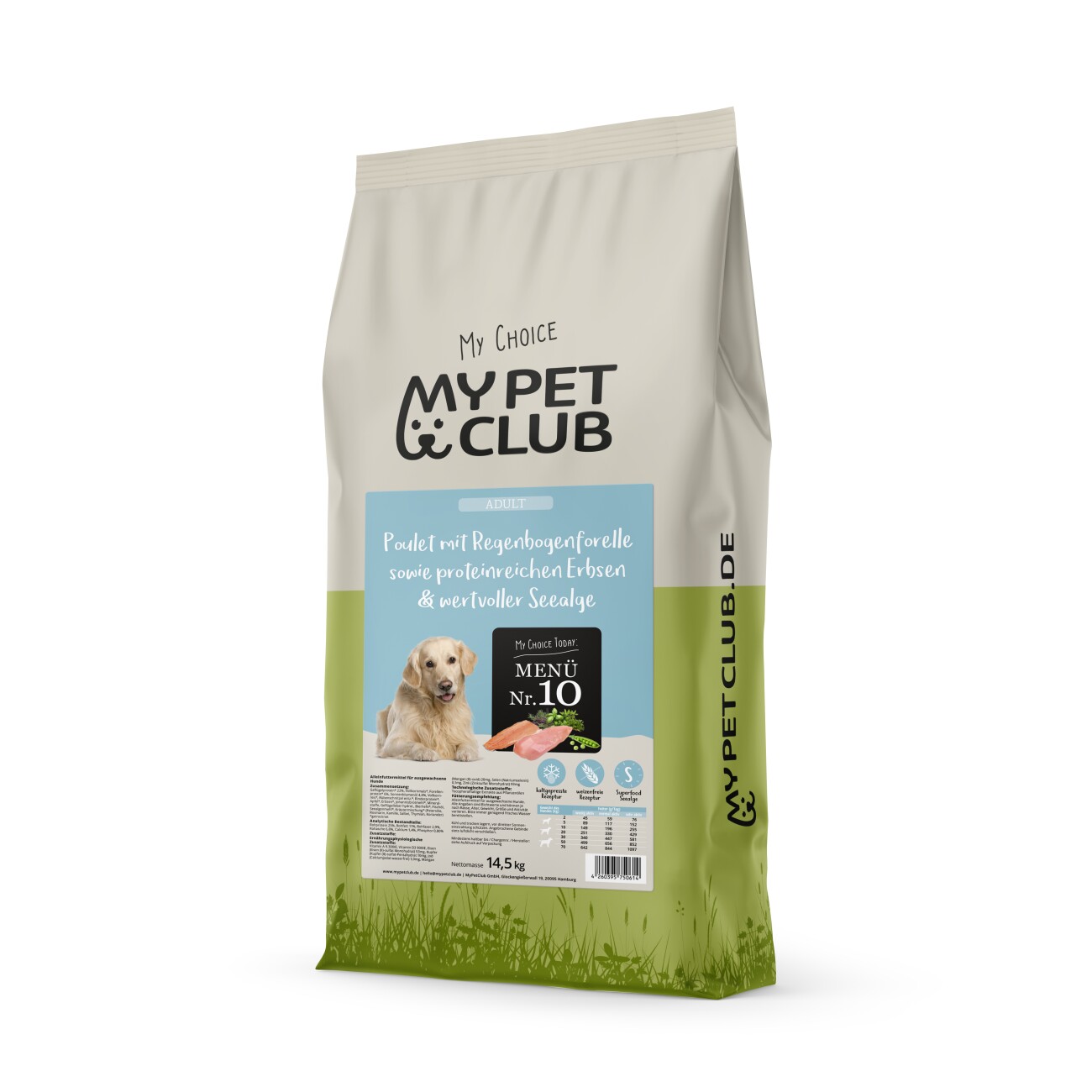 MyPetClub kaltgepresstes weizenfreies Hundefutter mit hohem Fleischanteil -  14.5 kg | FRESSNAPF