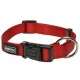 Red adjustable pet collar with a black plastic buckle and a metal D-ring, featuring the brand name "AniOne" on the buckle.