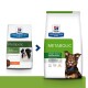 Zwei Beutel Hill's Prescription Diet Metabolic Hundefutter: einer für Gewichtsmanagement (schwarzer und weißer Hund) und einer für Gewichtsverlust (brauner Hund).