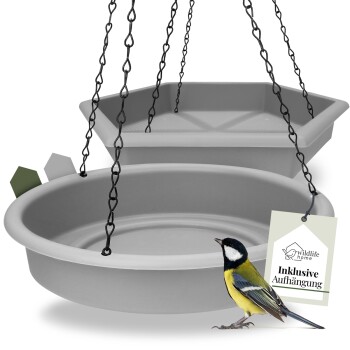 WILDLIFE HOME 2er Set Vogelfutterspender, Grau