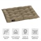 Beige gepolsterter Hundebett mit "Pointer"-Logo; Merkmale "Kuschelig Weich", "Orthopädisch Formstabil", "MADE IN GERMANY", "Pflegeleicht Waschbar."