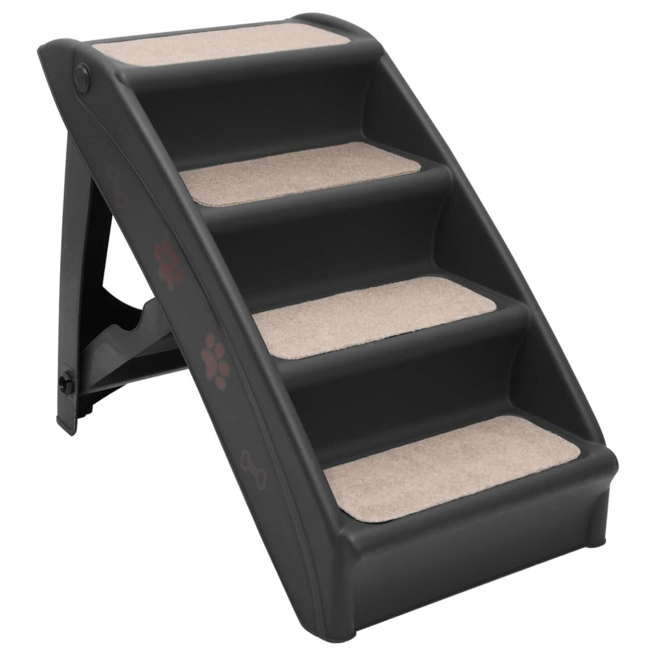 Vidaxl Schwarz Hundetreppe Klappbar 62X40x49,5 Cm - Image 5