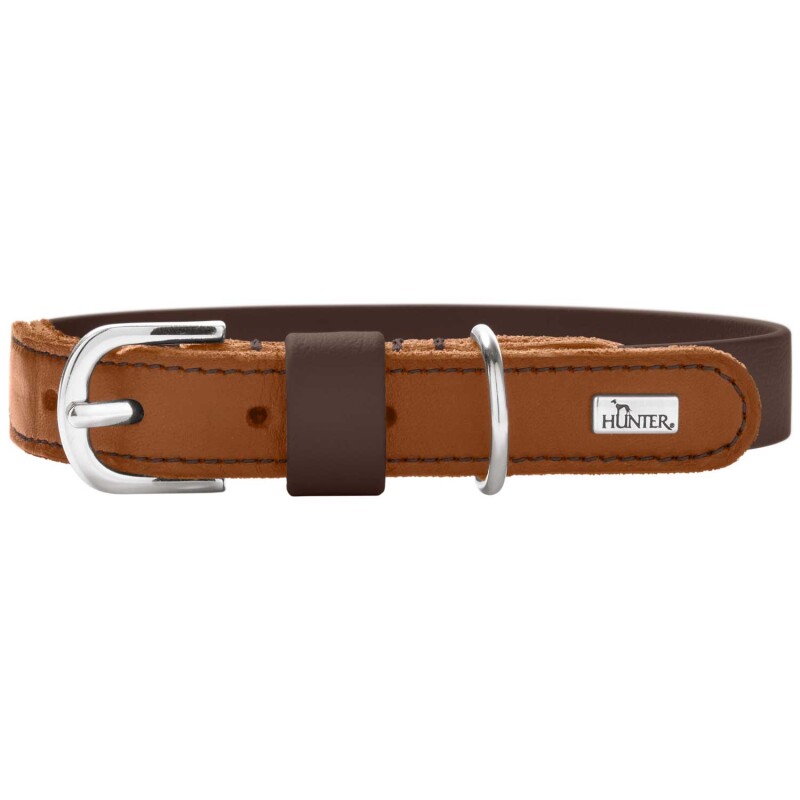 Dog Sport HUNTER Hundehalsband wolmar biothane x leder braun S