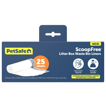 PetSafe ScoopFree Katzenstreu-Müllbeutel, 25 Beutel, einfache Abfallentsorgung, stark und langlebig, passend für bis zu 1,6 Gallonen Behälter.