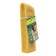 Ein rechteckiger Hundekauartikel mit strukturierter Oberfläche, mit einem Hundebild, dem Etikett "100% Natürlich" und einem Barcode auf der Verpackung.