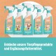 Fünf Green Hero Sprühflaschen für Haustiere mit deutschen Etiketten und einem sichtbaren deutschen Slogan, der zur Entdeckung von Pflegeprodukten einlädt.