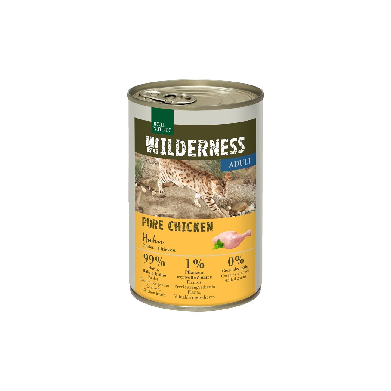 REAL NATURE WILDERNESS Nassfutter Katze, Adult Pure Chicken 6x400 g