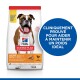 Sac de nourriture pour chiens présentant un chien Boxer, étiqueté "Hill's Science Plan Light Adult 1-6," avec des affirmations sur le maintien d'un poids idéal et contenant du poulet.