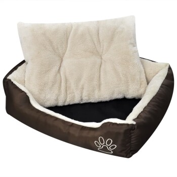 VidaXL Hundebett Braun und Beige 70 cm, 70 cm, 20 cm