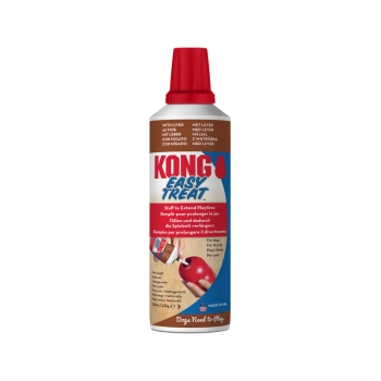 Stuff'n Paste KONG Easy Treat Quetschflasche mit Verschluss, Lebergeschmack Hundepaste; Etikett: 'Stuff to Extend Playtime' und 'Dogs Need to Play'.
