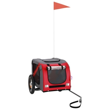 Fahrradanhänger Hund 124 x 53 x 53 cm (L x B x H) rot