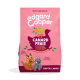 Sac rose Edgard Cooper étiqueté « Canard Frais et Poulet », illustration de canard avec des carottes et deux chiots illustrés