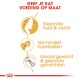 Infographic die de voordelen van op maat gemaakt kattenvoer promoot: gezonde huid en vacht, vermindert haarballen, ideaal gewicht en gewrichtsgezondheid.