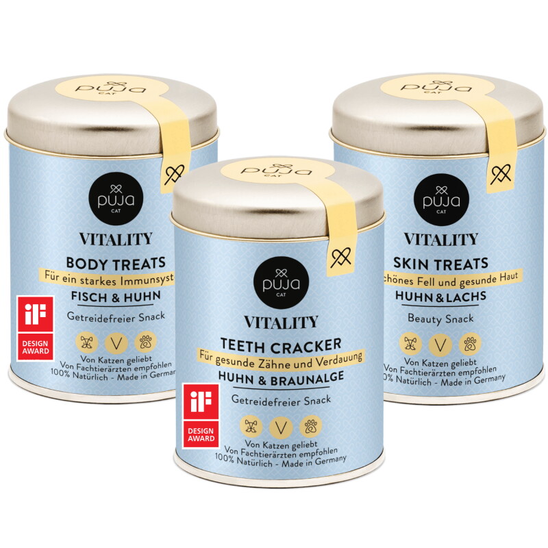 PUJA Dreifach Fit Snacks Vitality Body + Skin + Teeth für Katzen