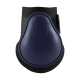 Marineblaue Pferdeschützer mit hartem Gehäuse und schwarzem Klettverschluss, mit dem Eskadron-Logo auf der Vorderseite.