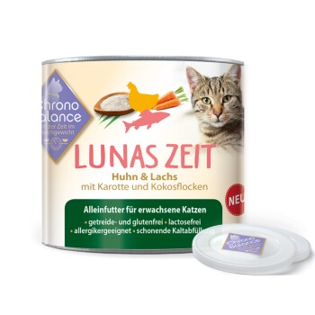 ChronoBalance Nassfutter für Katzen mit Bio Zutaten Huhn & Lachs 1,2 kg