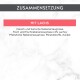 Etikett: Überschrift ZUSAMMENSETZUNG, roter Hinweis MIT LACHS; Auflistung von Fleisch, Fisch (4% Lachs), pflanzlichen Zutaten, Mineralstoffen, Zucker.