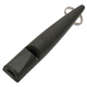 Schwarze ACME-Hundepfeife mit Metallring, hergestellt in England, zum Training von Haustieren.