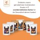Bild von Wildfang Tier-Snackpackungen in sieben getreidefreien Geschmacksrichtungen für die Gesundheit von Hunden. Text: "Entdecke unsere getreidefreien Snacks in 7 unwiderstehlichen Geschmacksrichtungen!"