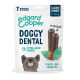 Edgard Cooper Doggy Dental Beutel, 7 Sticks; Kleine Hunde 0–10 kg; extra lange Kauzeit; Minzöl und Erdbeere; lächelnder Hund.