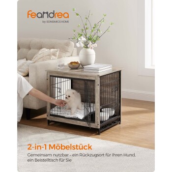 Hundebox Möbel 120x75x81 Cm - Vintage Braun Hundekäfig Beistelltisch