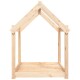 Holzrahmen für ein Haustierhaus mit schrägem Dach und offenen Seiten, entworfen für kleine Tiere oder Haustiere.