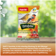 Tüte PANTO Streufutter Vogelfutter mit Bildern von zwei Vögeln auf einem Ast und deutschem Text zur Produktbeschreibung.