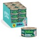 Edgard Cooper Fillets cat display: multiple 70g salmon & mackerel cans, single can shown, teal box with illustrated cat.