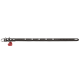 Schwarzes Lederhalsband für Hunde mit silbernen Herznieten, Metallschnalle und hängendem roten Herzanhänger, kleinem HUNTER-Label.
