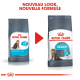Image de deux sacs de nourriture pour chat Royal Canin Urinary Care, présentant un nouveau design. Le texte indique "NOUVEAU LOOK, NOUVELLE FORMULE."