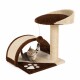 Katzenbaum mit einem gemütlichen oberen Platz, Kratzbaum und Tunnel, mit einem Pfotenabdruckdesign an der Basis.