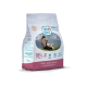 Futterbeutel Swiss Natural Senior Mini, 1 kg, 60 % Huhn (chicken), sichtbares Logo und Slogan "Smell it. Taste it. Love it!"