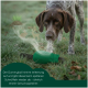 Drei strapazierfähige Stoff-Hundetrainings-Dummy-Spielzeuge in Blau, Orange und Grün mit schwarzen Griffen.