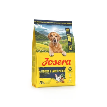 Josera Hundefutterbeutel für erwachsene Hunde mit Huhn & Süßkartoffel, getreidefrei, 76 % tierisches Protein, deutsche Qualität, 15 kg.
