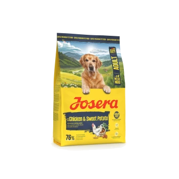 Josera Hundefutterbeutel für erwachsene Hunde mit Huhn & Süßkartoffel, getreidefrei, 76 % tierisches Protein, deutsche Qualität, 15 kg.