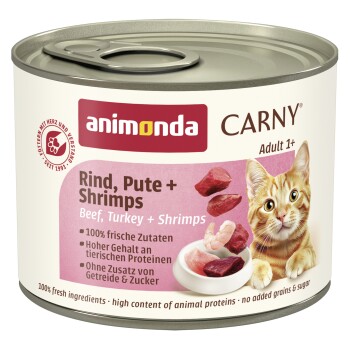 Meilleurs prix pour animonda Carny nourriture humide pour chat adulte Bœuf, dinde et crevettes 12x200 g