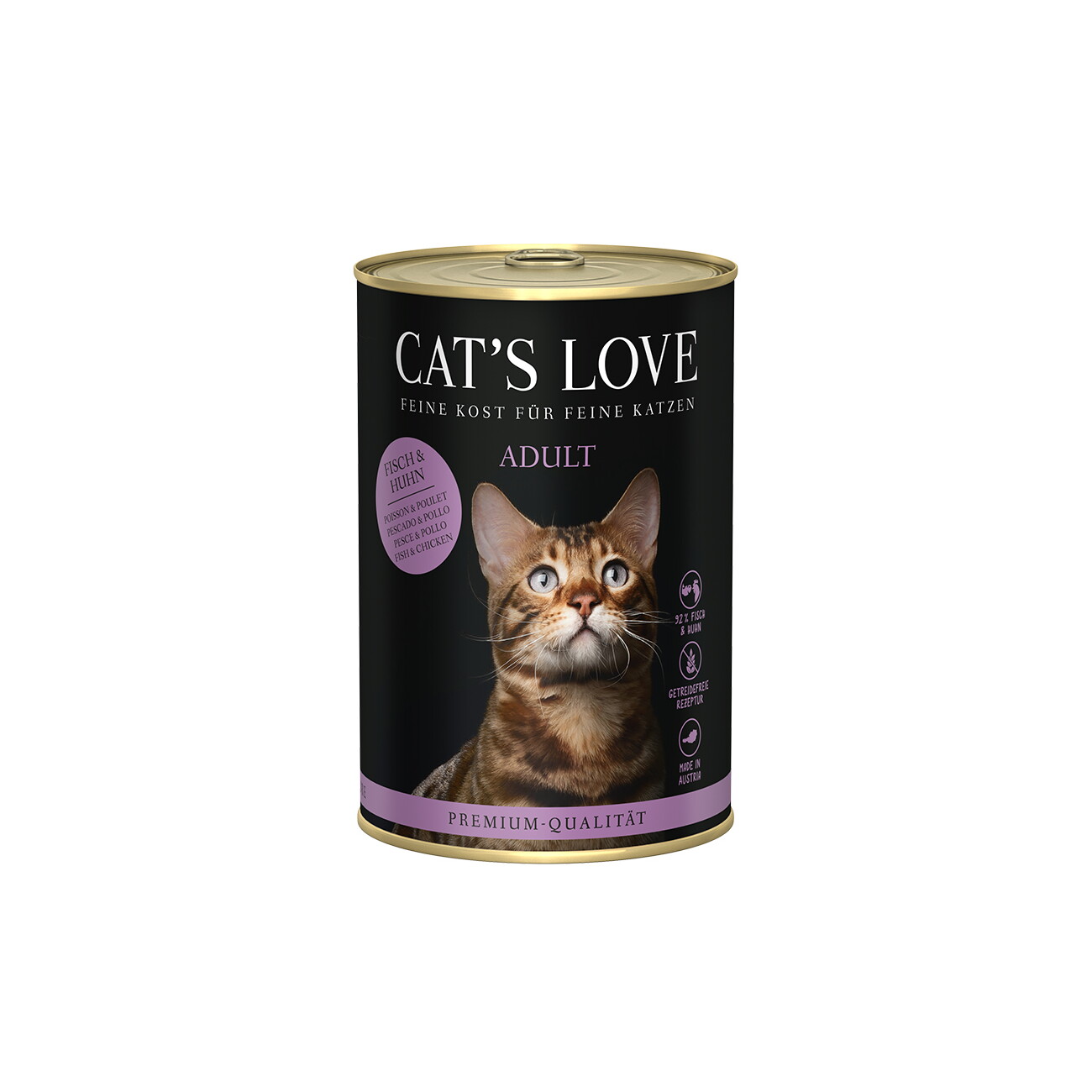 CAT'S LOVE Nassfutter Katze Adult Fisch und Huhn 6x400 g