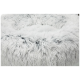 Flauschiges graues Haustierbett mit runder Form und weicher, langer Felltextur, ideal für den Komfort und die Entspannung von Haustieren.