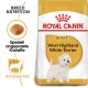 Royal Canin Hundefutterbeutel für West Highland White Terriers, der rassespezifische Ernährung, Kibble-Form und ein Bild eines weißen Terriers zeigt.