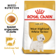 Royal Canin Hundefutterbeutel für West Highland White Terriers, der rassespezifische Ernährung, Kibble-Form und ein Bild eines weißen Terriers zeigt.