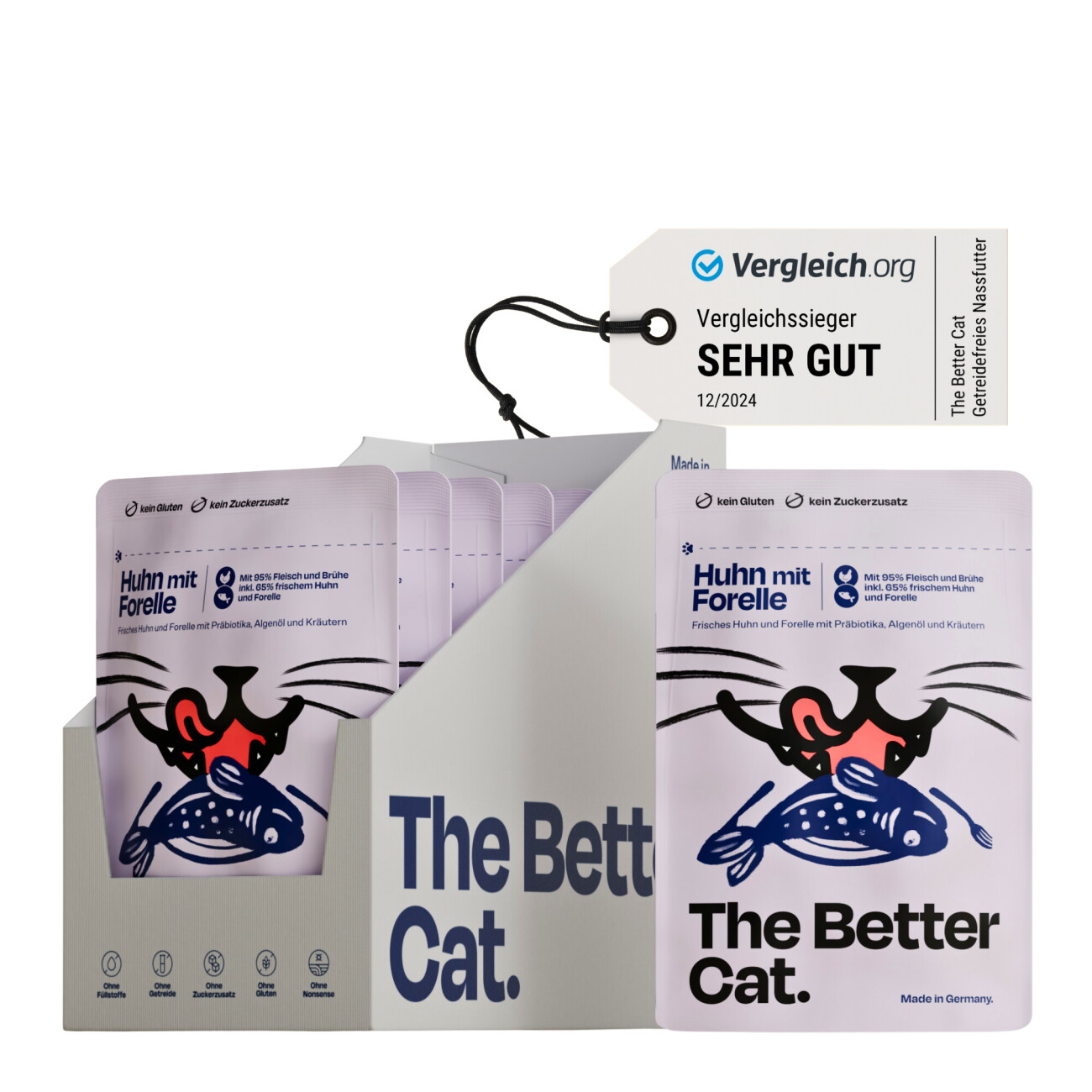 The Better Cat Nassfutter Huhn und Forelle 1,02 kg