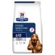 Hill's Prescription Diet z/d Futterempfindlichkeiten Hundefutterbeutel, mit einem blau-weißen Design, mit dem Text "Vom Tierarzt empfohlen".